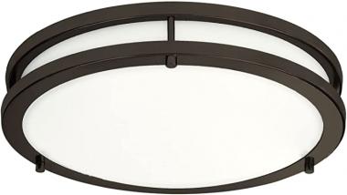 LB72172 LED Flush Mount Ceiling Light, 10-Inch Modern, Dimmable, Round Light Fixture, Oil Rubbed Bronze Finish, 4000K Cool White, 17W, 1350 Lumens, ETL & DLC Listed, Energy Star, Indoors, Hallway, Kid