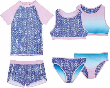 Eddie Bauer Little Girl's 4-Piece Mix & Match Swim Set
