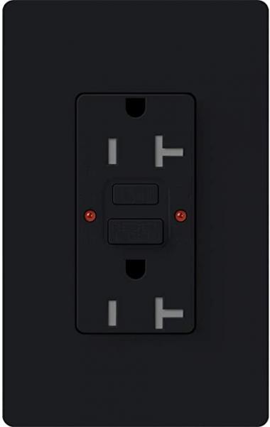 Lutron  SCR-20-GFST-MN  20-Amp  Tamper Resistant Self-Testing Receptacle, Midnight