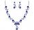 BriLove Women's Wedding Jewelery Leaf Cluster Flower Crystal Dangle Earrings Pendant Necklace Set for Bridal