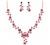 BriLove Women's Wedding Jewelery Leaf Cluster Flower Crystal Dangle Earrings Pendant Necklace Set for Bridal