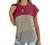 Twotwowin Women's Summer Tunic Tops Color Block Side Twist Knotted Short Sleeve Shirts Casual Blouse