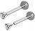 2Pcs Internally Threaded Surgical Steel 16g labret Earrings Piercing Jewelry Lip Monroe 2.5mm Flat Head Crystal More Choices