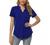 Davenil Women's Short/Long Sleeve V-Neck Tops Loose Tunic Irregular Hem 3/4 Cuffed Sleeve Blouses Casual Rolled Sleeve Shirts