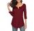 THANTH Womens Shirts Casual Tee V Neck 3/4 Sleeve Button up Loose Fits Tunic Tops Blouses