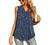 QUEZHU Womens Summer Sleeveless Chiffon Tank Tops Blouse Loose Casual V Neck Blouses Shirt