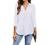 Newchoice Womens Collared V Neck 3/4 Sleeve Shirts Business Casual Tops Loose Work Blouses