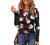 Women's Summer Short Sleeve Tunic Tops V Neck Colorful Floral Printed Tees Shirt Casual Comfy Blouses Tops