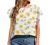 Womens Summer Ruffle Short Sleeve Chiffon Tops Loose Casual Floral Print Scoop Neck T-Shirts Tunic Ladies Work Blouses