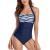 Smismivo Tummy Control Swimwear Halter One Piece Slimming Vintage Retro Swimsuit Womens Ruched Push Up Bathing Suit