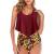 Smooto Tummy Control Swimsuits for Women Swimsuit Two Piece Sunflower Print Retro High Waist Bikini Set Tankini Swimsuit