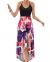 KILIG Women's V Neck Sleeveless Casual Summer Sundresses Asymmetrical Patchwork Floral Maxi Dresses