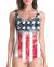 color cosplayer American Flag One Piece Print Swimsuits for Women Sexy Tummy Control High Waisted Swimwear Bathing Suit