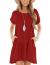 Minclouse Women's Short Sleeve Flowy Swing T Shirt Dress Baby Doll Cute Casual Pockets Dresses