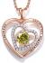 JD&P Rose Gold Love Heart Long Pendant Necklace for Women Girls with Zirconia Birthstone, Christmas Birthday Mothers Day Jewelry Gifts for Mom Grandma, Valentines Day Gifts for Her