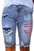 Sidefeel Women Bermuda Shorts Denim Destroyed Raw Hem Shorts Jeans