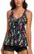 Modest Tankini Swimsuits for Women Two Piece Bathing Suits Floral Print Tank Top with Boyshorts Tummy Control Swimming Suits