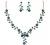 BriLove Women's Wedding Jewelery Leaf Cluster Flower Crystal Dangle Earrings Pendant Necklace Set for Bridal