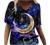 Women's Summer Short Sleeve Tunic Tops V Neck Colorful Floral Printed Tees Shirt Casual Comfy Blouses Tops