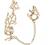 Punk Hollow Flower Leaf Chain Tassel Joint Ring for Women Girl Teen Adjustable Full Armor Knuckle Statement Finger Ring Stacking Bar Halloween Cosplay Party Jewelery