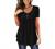 BeadChica Women's Tunic Tops For Leggings Short Sleeve Shirts Botton Up Casual Ruched Blouses Clothes