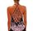 Women Halter Summer Tops Back Crisscross Sleeveless Tank Top Loose Casual Floral Print Camis Camisole Shirts Blouse