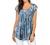 Furnex Women's Short Sleeve Tunic Shirt Pleated Mesh Blouses Summer Floral Tops
