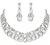 SWEETV Costume Jewelry for Women, Wedding Jewelry for Brides, Bridesmaids, Wedding Bridal Jewelery for Women Austrian Crystal Teardrop Statement Necklace Dangle Earrings Set,Prom Jewelry