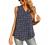 QUEZHU Womens Summer Sleeveless Chiffon Tank Tops Blouse Loose Casual V Neck Blouses Shirt