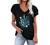 Womens Tops V Neck Summer Petal Sleeve Dandelion Printed Casual Tshirts Floral Fashion Loose Graphic Tee Tops Blouses