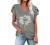 Womens Tops V Neck Summer Petal Sleeve Dandelion Printed Casual Tshirts Floral Fashion Loose Graphic Tee Tops Blouses