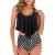 Smooto Tummy Control Swimsuits for Women Swimsuit Two Piece Sunflower Print Retro High Waist Bikini Set Tankini Swimsuit