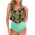 Smooto Tummy Control Swimsuits for Women Swimsuit Two Piece Sunflower Print Retro High Waist Bikini Set Tankini Swimsuit