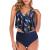 Smooto Tummy Control Swimsuits for Women Swimsuit Two Piece Sunflower Print Retro High Waist Bikini Set Tankini Swimsuit