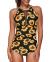 Tempt Me Women One Piece Swimsuit High Neck Plunge Mesh Ruched Monokini Swimwear