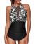 Tempt Me Women One Piece Swimsuit High Neck Plunge Mesh Ruched Monokini Swimwear