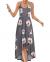 KILIG Women's V Neck Sleeveless Casual Summer Sundresses Asymmetrical Patchwork Floral Maxi Dresses