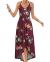 KILIG Women's V Neck Sleeveless Casual Summer Sundresses Asymmetrical Patchwork Floral Maxi Dresses