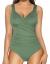 Firpearl Women One Piece Bathing Suits Surplice Shirred Swimwear Tummy Control Swimsuits