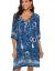 Halife Women's Vintage Ethnic Style Printed Tassel Tie Neck Loose Fit Bohemian Tunic Dress