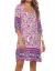 Halife Women's Vintage Ethnic Style Printed Tassel Tie Neck Loose Fit Bohemian Tunic Dress