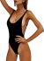 PRETTYGARDEN Women One Piece Swimsuit U Neck Tummy Control Swimwear Slimming Strap Backless Bathing Suit