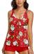 Modest Tankini Swimsuits for Women Two Piece Bathing Suits Floral Print Tank Top with Boyshorts Tummy Control Swimming Suits