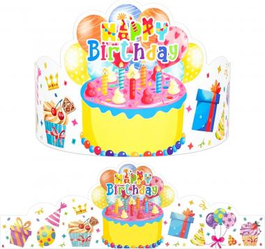 Pack of 36 Birthday Crowns for Kids - Colorful Paper Party Hats for Students Classroom School VBS Party Supplies