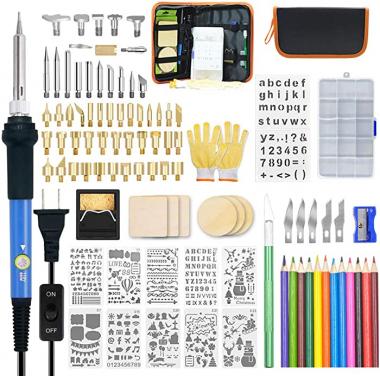 98Pcs Wood Burning Kit, Professional Kit Wood Burning Tool Kits for All Skill Sets, Pyrography Pens for Carving Soldering Wood Crafts and Signs