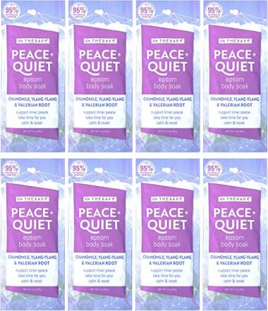 Village Naturals Therapy, Peace & Quiet Mineral Bath Soak, 2 Oz, Pack of 8