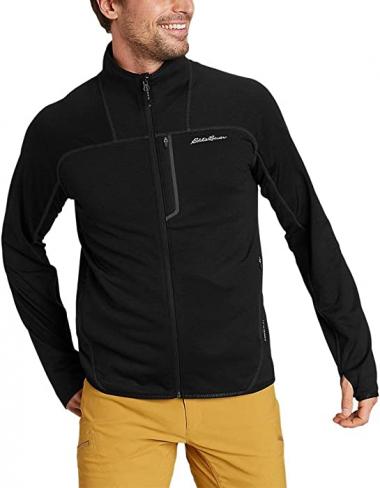Eddie Bauer Men's High Route Grid Fleece Full-Zip Mock-Neck