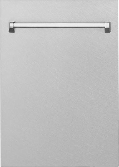 ZLINE 18 in. Top Control Dishwasher in Snow Finished Stainless Steel with Stainless Steel Tub and Traditional Style Handle