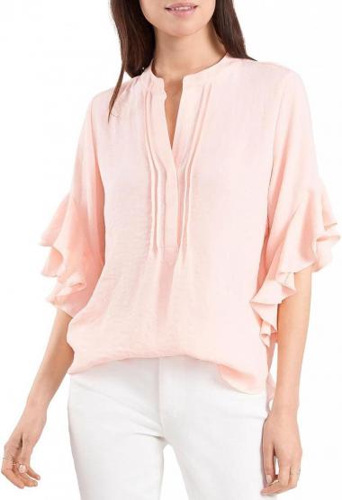 Vince Camuto Womens Pintuck Hi Low Blouse