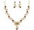 BriLove Women's Wedding Jewelery Leaf Cluster Flower Crystal Dangle Earrings Pendant Necklace Set for Bridal